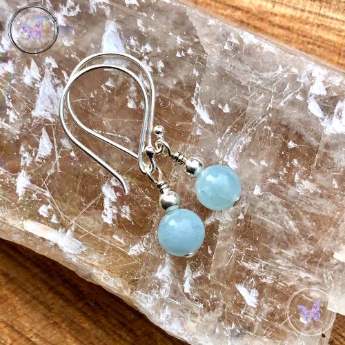 Classical Aquamarine Silver Earrings